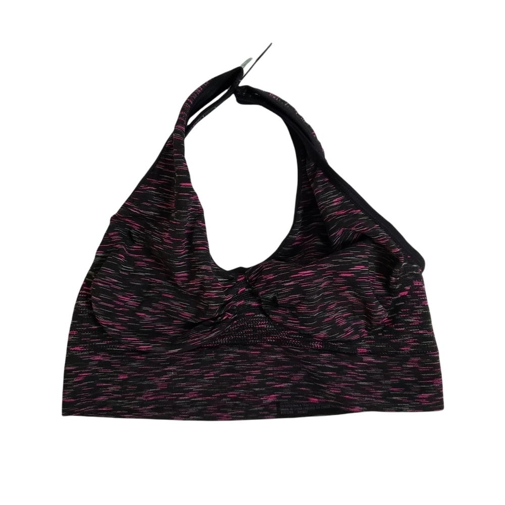 New Black Pink Marled Racerback Sports Bra Size small
